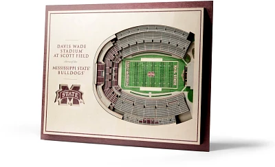 YouTheFan Mississippi State University 5-Layer StadiumViews 3-D Wall Art                                                        