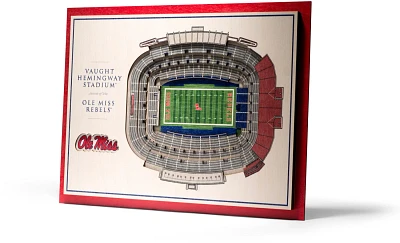 YouTheFan University of Mississippi 5-Layer StadiumViews 3-D Wall Art                                                           