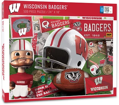 YouTheFan University of Wisconsin Retro Series 500-Piece Jigsaw Puzzle                                                          