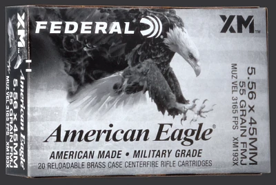 Federal FMJ 5.56 x 45mm 55-Grain Centerfire Ammunition