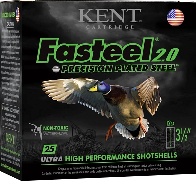 KENT Fasteel 2.0 Precision Plated Steel Waterfowl 12 Gauge Shotshells