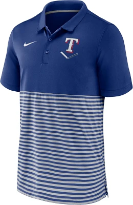 Nike Men's Texas Rangers Home Plate Striped Short Sleeve Polo Shirt