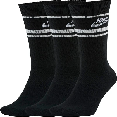 Nike Men's Essential Retro Striped Crew Socks 3 Pack                                                                            