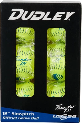 Dudley Thunder ZN USSSA 12 in Slow-Pitch Softballs 6-Pack                                                                       