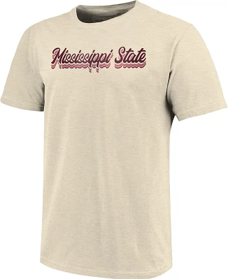 Image One Women's Mississippi State University Tricolor Script Triblend Short Sleeve T-shirt