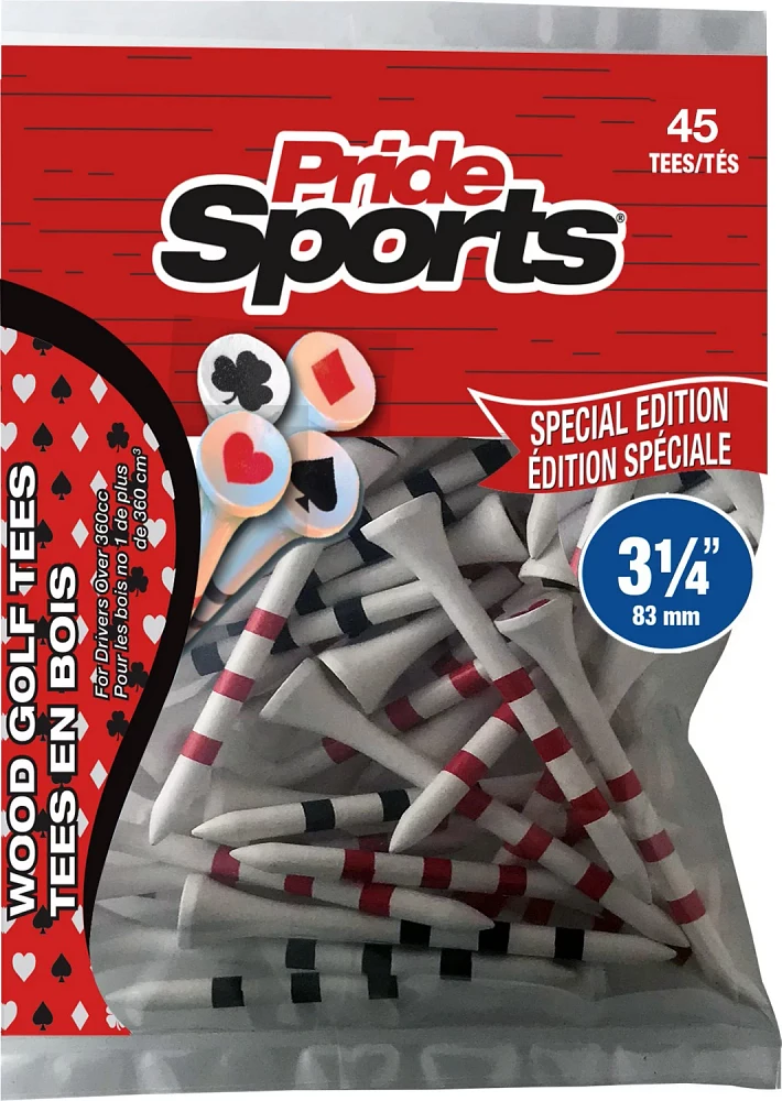 Pride 3.25 in Playing Card Golf Tees 45-Pack                                                                                    