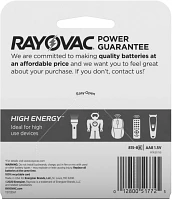 Rayovac High Energy Alkaline AA Batteries -Pack