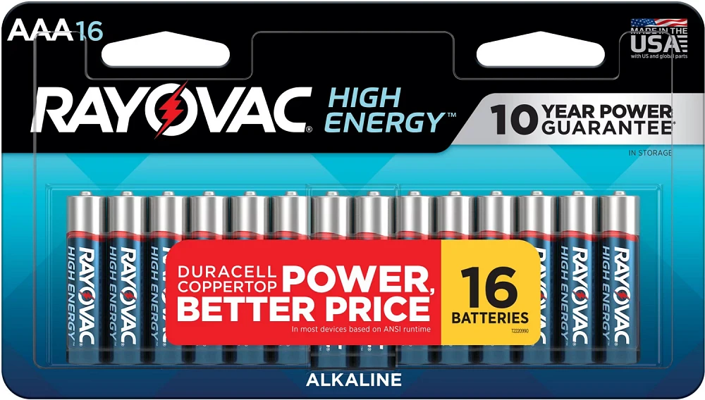 Rayovac High Energy Alkaline AAA Batteries 16-Pack                                                                              