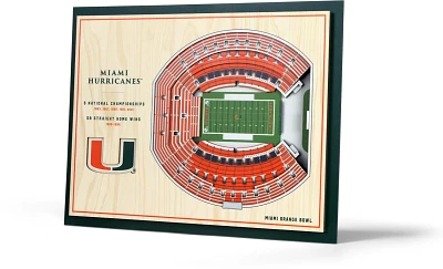 YouTheFan University of Miami 5-Layer StadiumViews 3-D Wall Art                                                                 