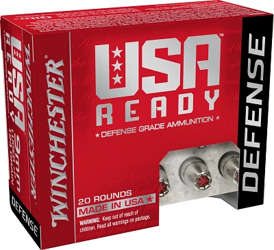 Winchester USA Ready Defense 9mm +P 124-Grain Ammunition - 20 Rounds                                                            