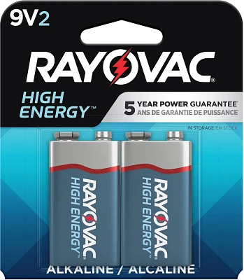 Rayovac High Energy Alkaline 9V Batteries 2-Pack                                                                                