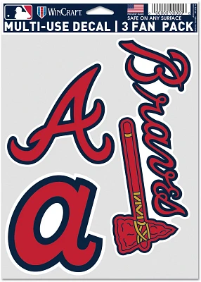 WinCraft Atlanta Braves Fan Decals 3-Pack                                                                                       