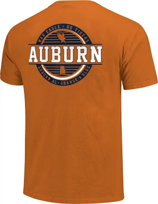 Image One Men's Auburn University Comfort Color Striped Stamp Short Sleeve T-shirt                                              