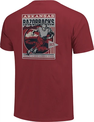Image One Men's University of Arkansas Comfort Color Retro Poster and Stadium T-shirt                                           