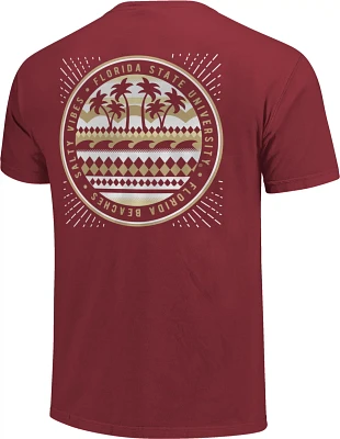 Image One Men's Florida State University Comfort Color Salty Vibes Circle Short Sleeve T-shirt
