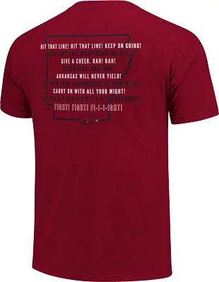 Image One Men's University of Arkansas Fight Song State Overlay T-shirt
