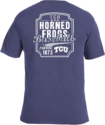 Image One Men's Texas Christian University Comfort Color Baseball Frame Short Sleeve T-shirt