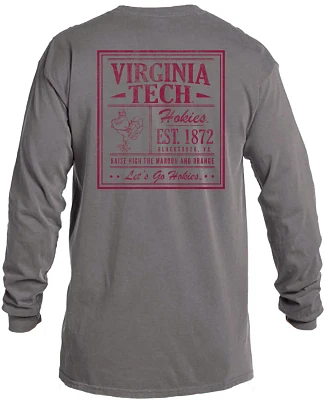 Image One Men's Virginia Tech Comfort Color Vintage Poster Long Sleeve T-shirt                                                  