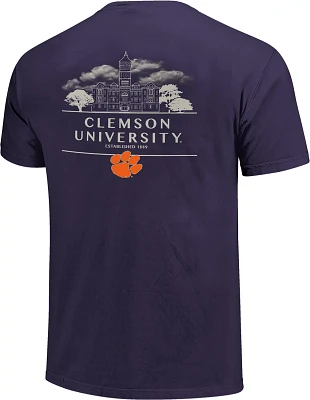 Image One Men's Clemson University Comfort Color Campus Drawing Short Sleeve T-shirt