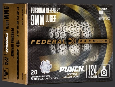 Federal Premium Personal Defense Punch +P Handgun Ammunition - 20 Rounds                                                        