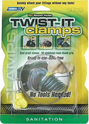 Camco V Sewer Hose Twist-IT Clamps                                                                                              