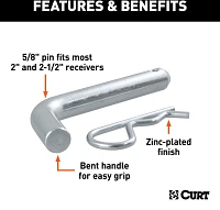 CURT 5/8 in Hitch Pin with 2 in or 2.5 in Receiver                                                                              