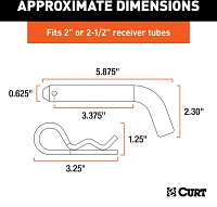 CURT 5/8 in Hitch Pin with 2 in or 2.5 in Receiver                                                                              