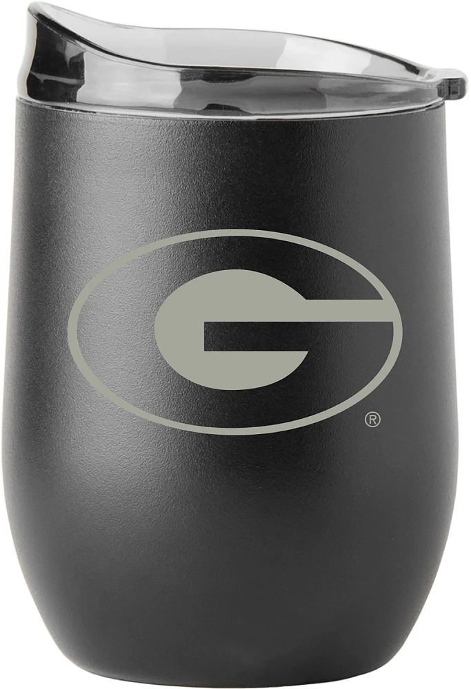 Logo University of Georgia 16 oz Black Powder Curved Tumbler                                                                    