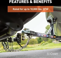 CURT 10,000 lb Slim Adjustable Channel Mount with Dual Ball                                                                     