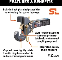 CURT SecureLatch Receiver-Mount Pintle Hook                                                                                     