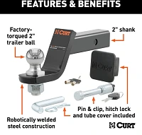 CURT 7,500 lb Towing Starter Kit with 2 in Ball                                                                                 