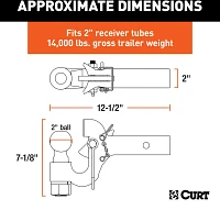 CURT SecureLatch Receiver-Mount 2 in Ball and Pintle Hitch                                                                      