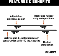 CURT Aluminum Cargo Crossbars 2-Pack                                                                                            