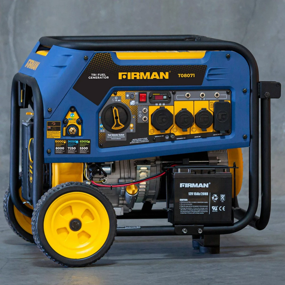 Firman 10,000 Watt Electric Start Tri Fuel Generator                                                                            