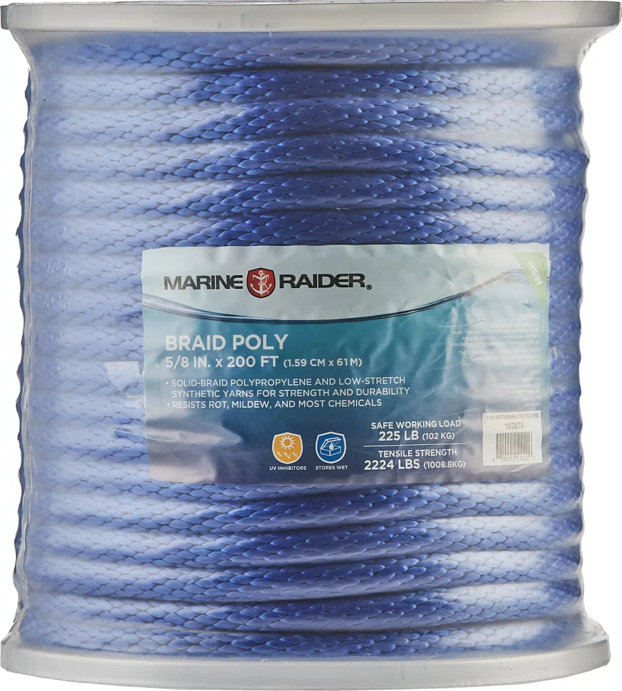 Marine Raider 200 ft x 5/8 in Poly Braid Rope                                                                                   