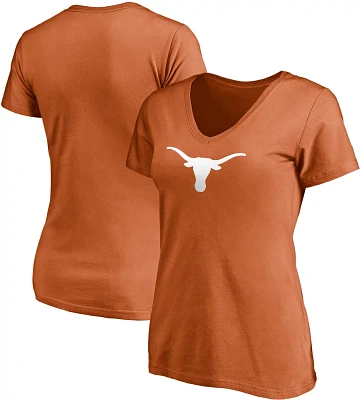Fanatics Women's University of Texas Primary Logo V-Neck Short Sleeve T-shirt