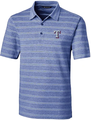 Cutter & Buck Men's Texas Rangers Forge Heather Stripe Short Sleeve Polo Shirt                                                  
