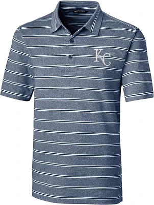 Cutter & Buck Men's Kansas City Royals Forge Heather Stripe Short Sleeve Polo Shirt