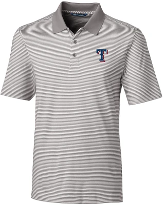 Cutter & Buck Men's Texas Rangers Forge Tonal Stripe Short Sleeve Polo Shirt