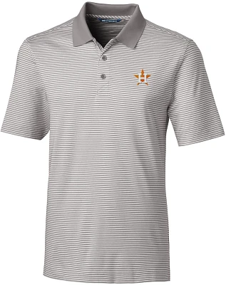 Cutter & Buck Men's Houston Astros Forge Tonal Stripe Short Sleeve Polo Shirt