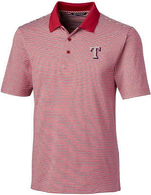 Cutter & Buck Men's Texas Rangers Forge Tonal Stripe Tall Polo Shirt                                                            