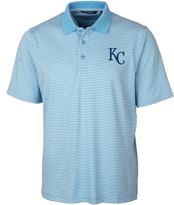 Cutter & Buck Men's Kansas City Royals Forge Tonal Stripe Short Sleeve Polo Shirt