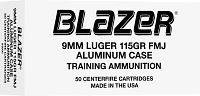 Blazer 9mm Luger 115-Grain Centerfire Ammunition - 50 Rounds                                                                    