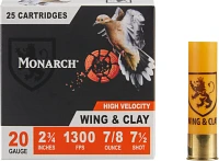 Monarch Wing & Clay 20 Gauge 7/8 oz Shotshells - 25 Rounds                                                                      