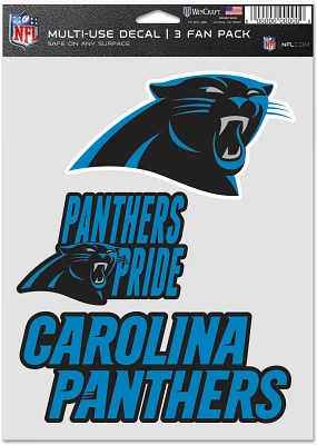 WinCraft Carolina Panthers Fan Decals 3-Pack                                                                                    