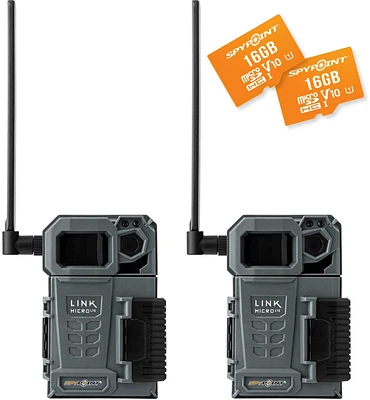 SpyPoint Link-Micro LTE Cellular Trail Camera, Twin Pack with 2 Micro SD Cards                                                  