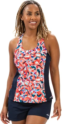 Dolfin Women's Aquashape Print Twist Back Tankini Swim Top                                                                      