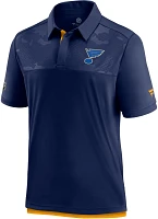 Fanatics Men's St. Louis Blues Part Button Short Sleeve Polo Shirt