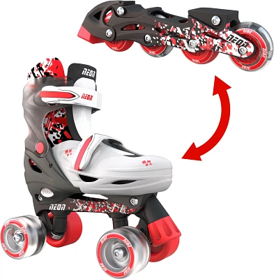 NEON Boys' Combo Inline and Quad Adjustable Light-Up Skates