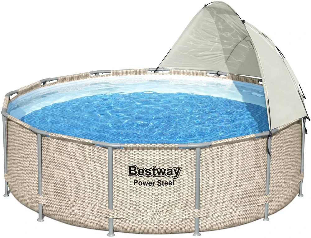 Bestway Power Steel 13 ft x 42 in Round Canopy Pool Set                                                                         